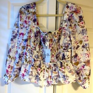 J.  Crew blouse . Cotton and beautiful. Thin for summer / spring . Cropped